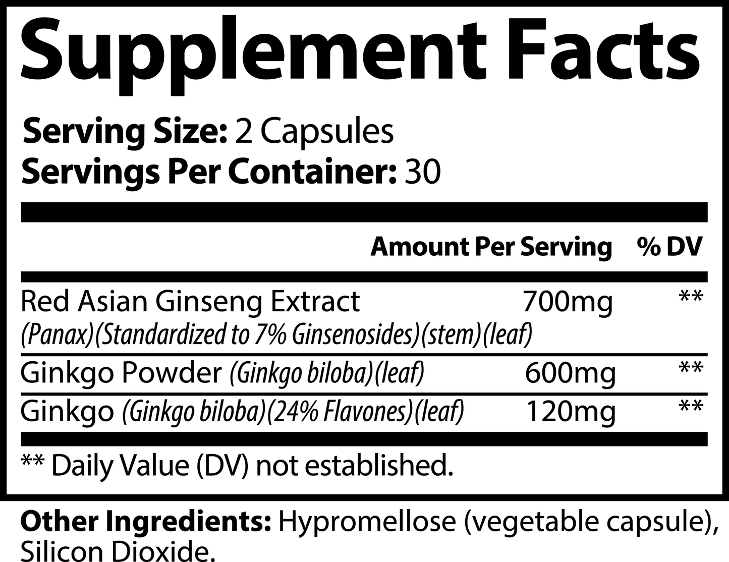 Ginkgo Biloba + Ginseng (Included in the Bundle)